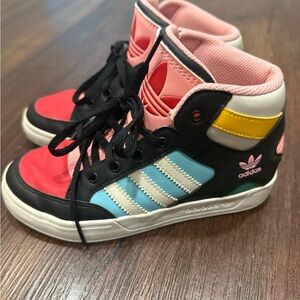 Adidas Kids High-Top Sneakers - Black, Pink, Blue